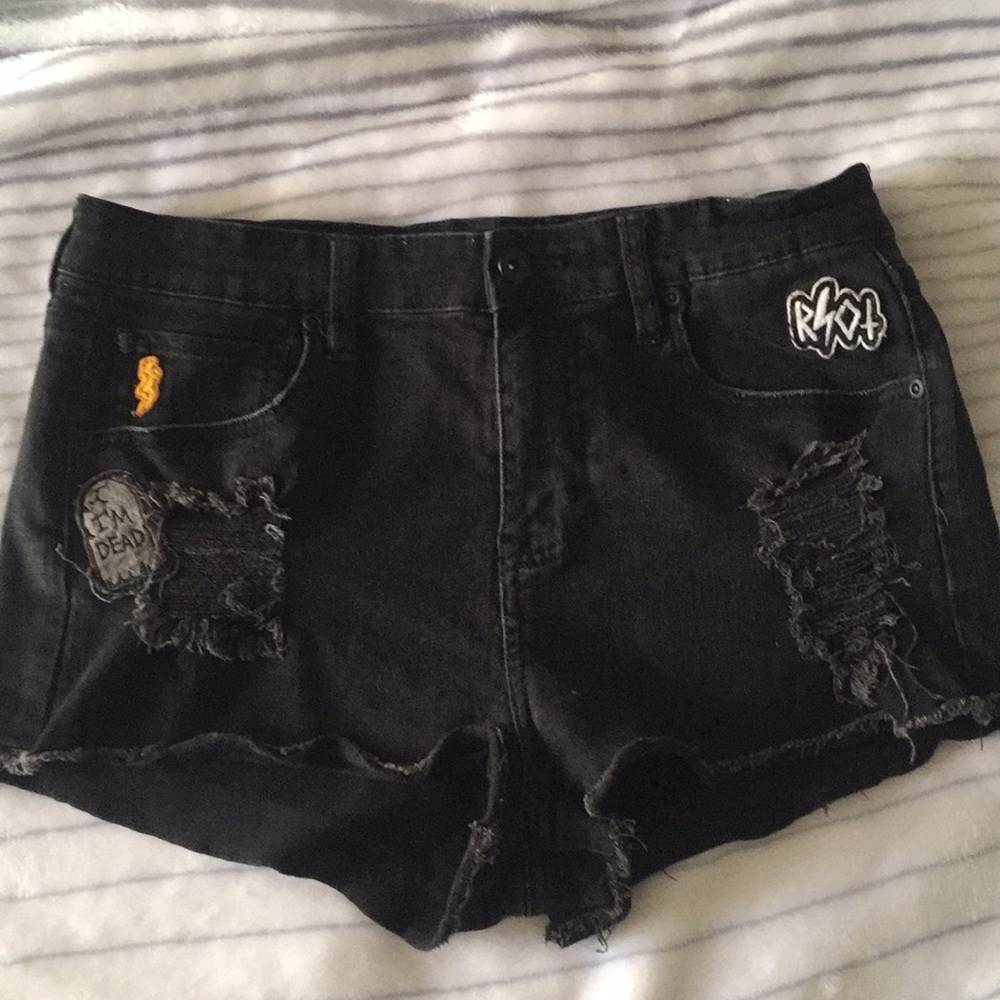 Lack heart high rise shorts size 9 patches